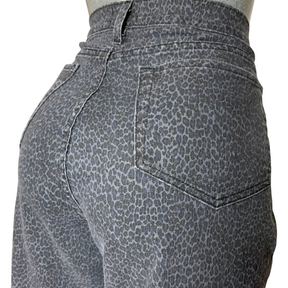 NYDJ Animal Print Cropped Boyfriend Womens Jeans Tag 16 Gray High-Rise W34xL28 - Picture 2 of 12